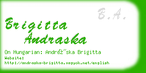 brigitta andraska business card